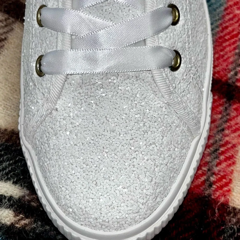 Kate Spade-Trista Glitter Sneaker in white size 8 1/2 - Picture 13 of 16